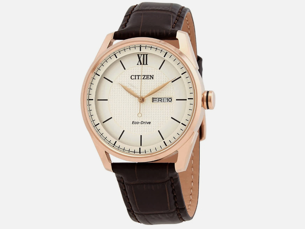 Citizen Eco-Drive Classic Ivory Dial Men's Watch AW0082-01A NEW w STICKERS